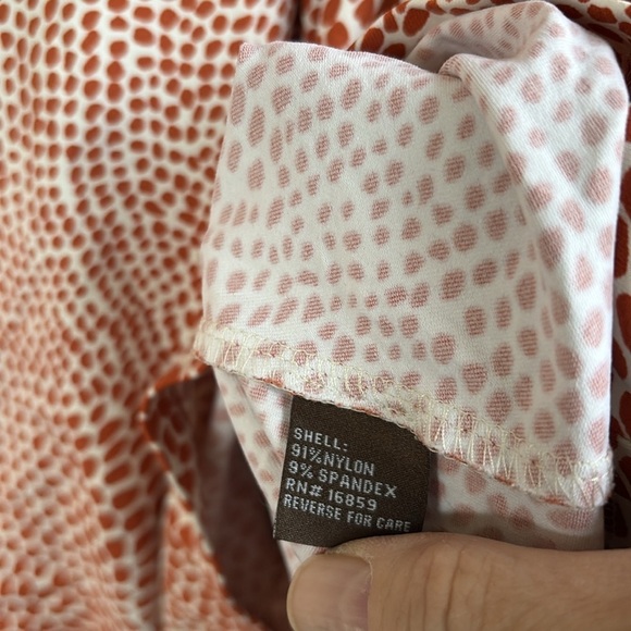 EUC J. McLaughlin Stretch Side Gather Dot Top Catalina Cloth Size Large - Picture 6 of 7